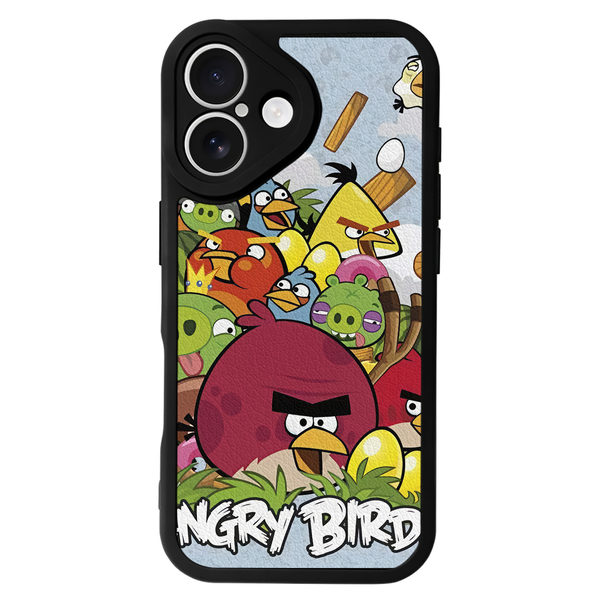 （画像用） Angry Birds アングリーバード 【iPhone 16シリーズ対応】シリコンスマホケース（レザー調） 材質：シリコン